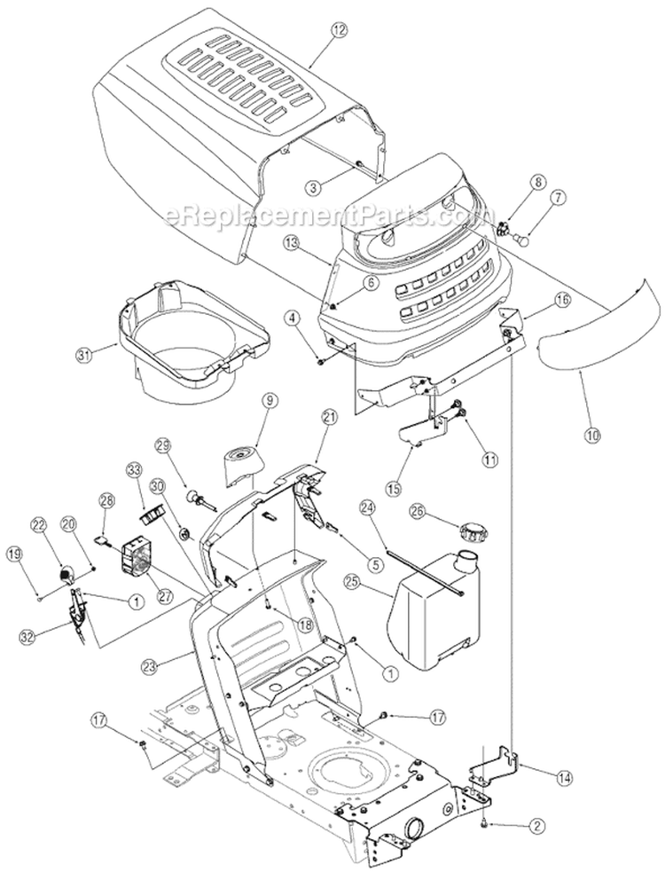 Page E Diagram and Parts List for 13A3791G700 2005 Yard Machines Lawn Tractor